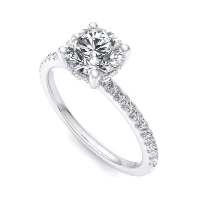 Emaan Two-Tone Pave Hidden Halo Engagement Ring