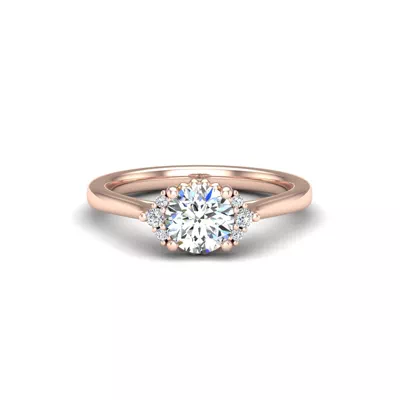 Ruby Half Halo Bubble Engagement Ring