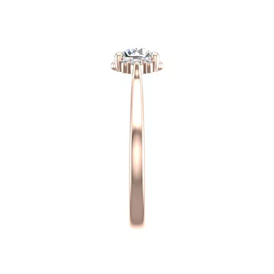 Ruby Half Halo Bubble Engagement Ring