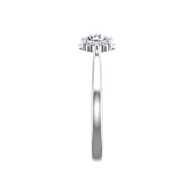 Ruby Half Halo Bubble Engagement Ring
