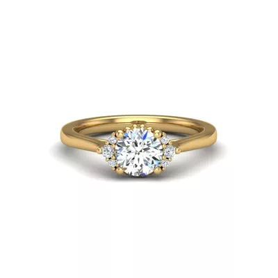 Ruby Half Halo Bubble Engagement Ring