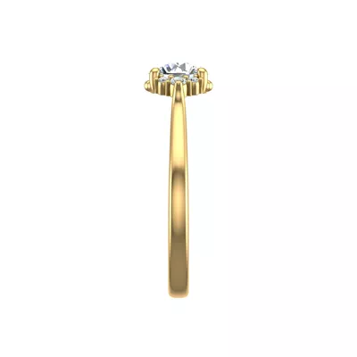 Ruby Half Halo Bubble Engagement Ring