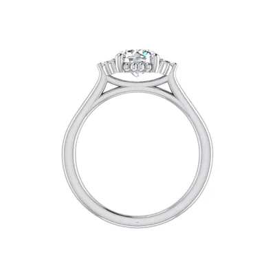 Ruby Half Halo Bubble Engagement Ring