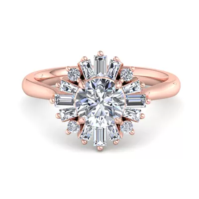 Orion Ballerina Halo Engagement Ring