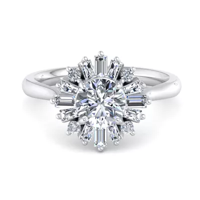 Orion Ballerina Halo Engagement Ring