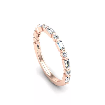 Orion Round And Baguette Diamond Band
