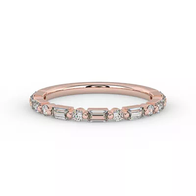 Orion Round And Baguette Diamond Band