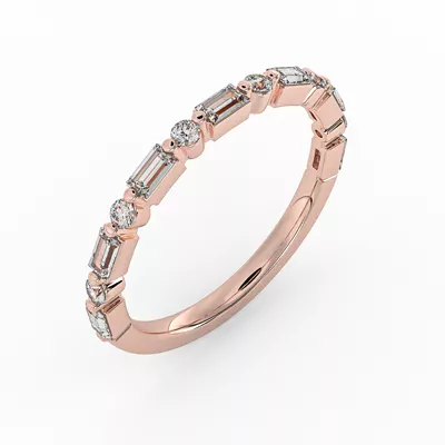 Orion Round And Baguette Diamond Band