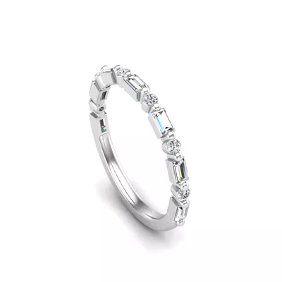 Orion Round And Baguette Diamond Band