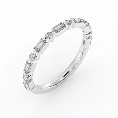 Orion Round And Baguette Diamond Band