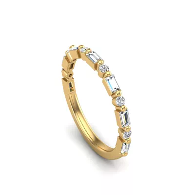 Orion Round And Baguette Diamond Band