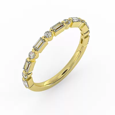 Orion Round And Baguette Diamond Band