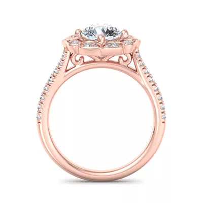 Kinsley Flower Halo Engagement Ring