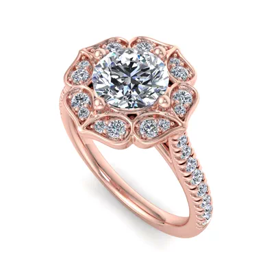 Kinsley Flower Halo Engagement Ring
