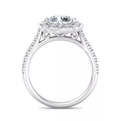 Kinsley Flower Halo Engagement Ring