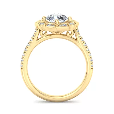 Kinsley Flower Halo Engagement Ring
