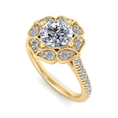 Kinsley Flower Halo Engagement Ring