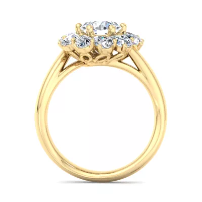 Hailey Floral Pear Halo Engagement Ring