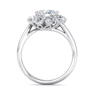 Hailey Floral Pear Halo Engagement Ring