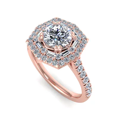Eva Double Halo Engagement Ring