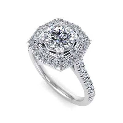 Eva Double Halo Engagement Ring