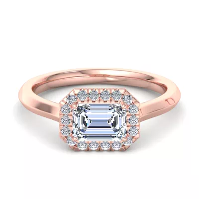 Josephine East West Halo Engagement Ring