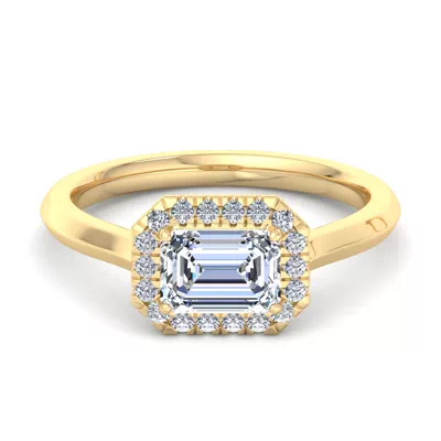 Josephine East West Halo Engagement Ring