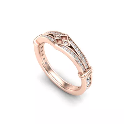 Georgia Art Deco Diamond Band