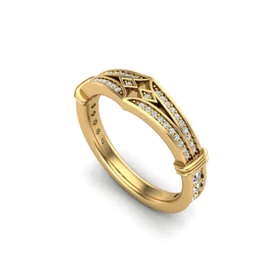 Georgia Art Deco Diamond Band