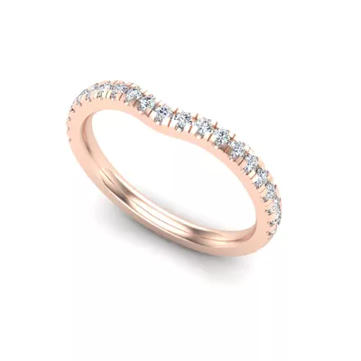 Daisy Curved Pavé Band