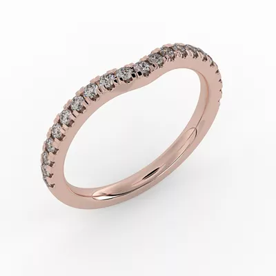 Daisy Curved Pavé Band
