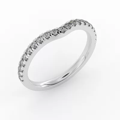 Daisy Curved Pavé Band