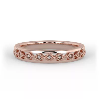 Meadow Pave And Milgrain Band