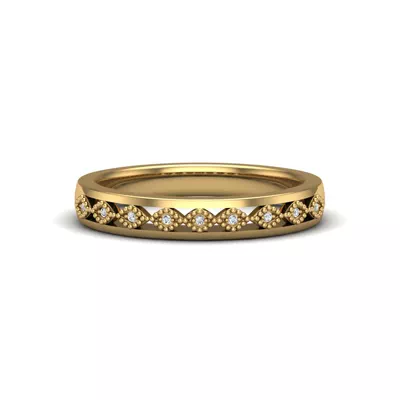 Meadow Pave And Milgrain Band
