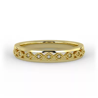 Meadow Pave And Milgrain Band