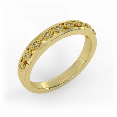 Meadow Pave And Milgrain Band