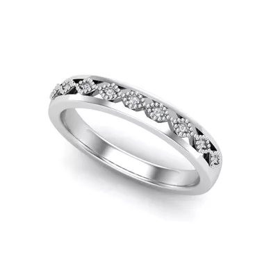 Meadow Pave And Milgrain Band