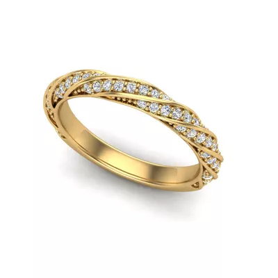 Rosa Spiral Pave Band