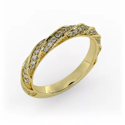 Rosa Spiral Pave Band