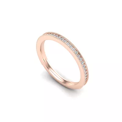 Ryleigh Milgrain Pave Band