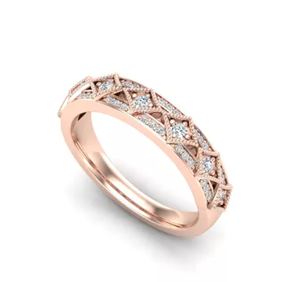 Paige Art Deco Diamond Band