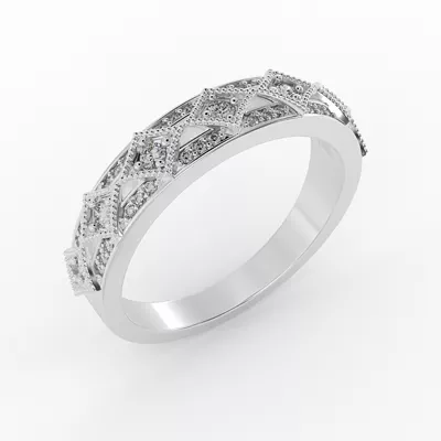 Paige Art Deco Diamond Band