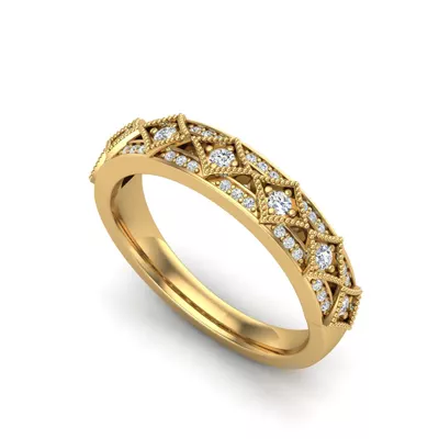 Paige Art Deco Diamond Band