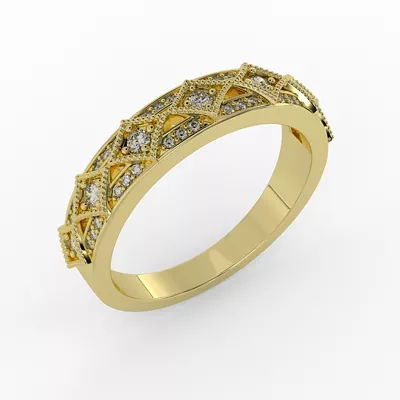 Paige Art Deco Diamond Band