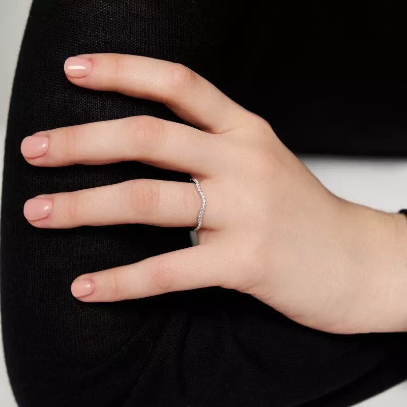 Platinum Bianca Pave Band