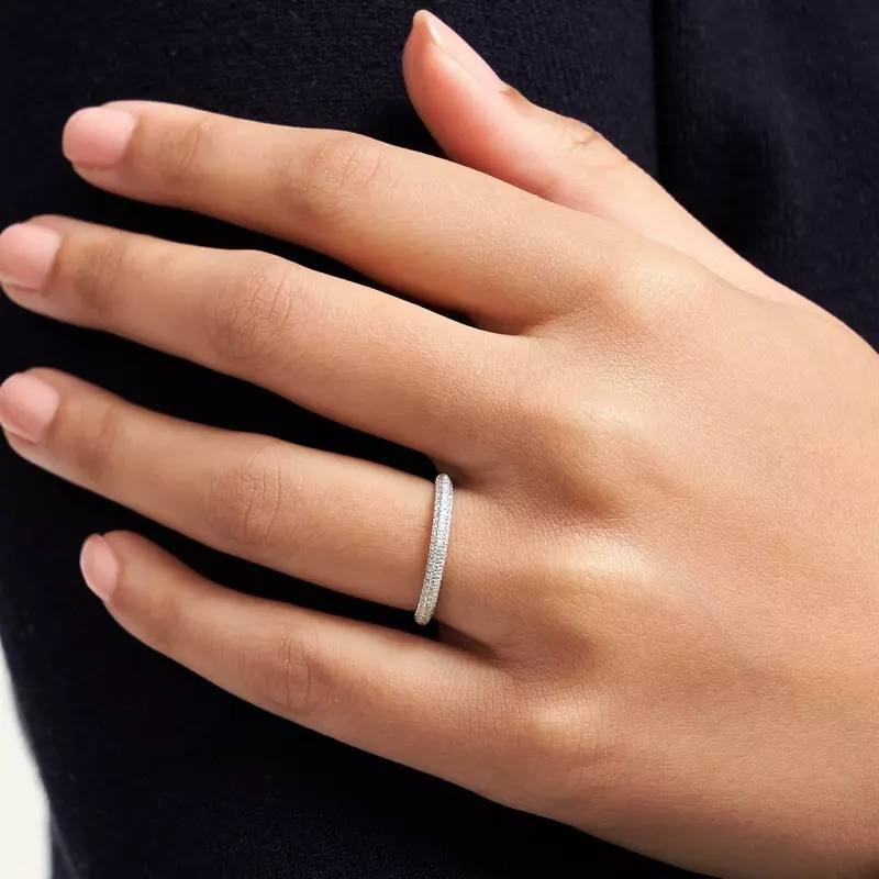 Platinum Kira Triple Pave Band