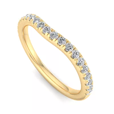 Sylvie Curved Pavé Band