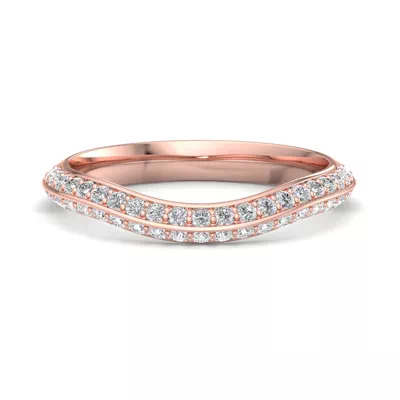 Gloria Knife-Edge Pavé Band