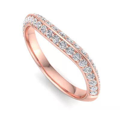 Gloria Knife-Edge Pavé Band