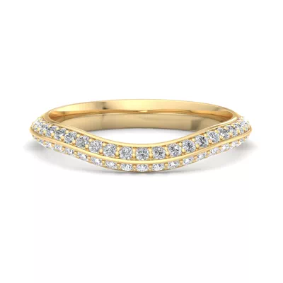 Gloria Knife-Edge Pavé Band